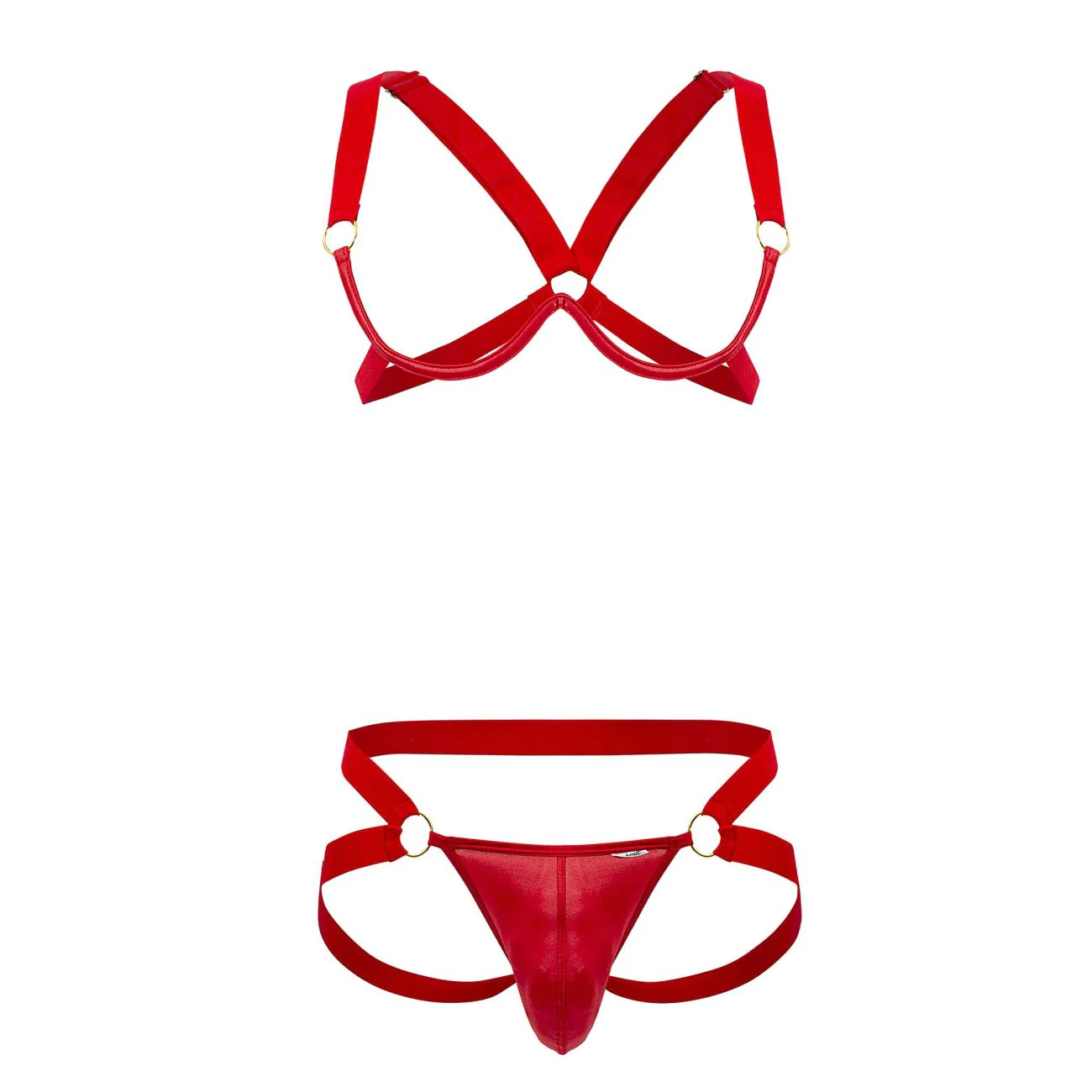 CandyMan 99731 Harness-Bra Two Piece Set Color Red - Image 5