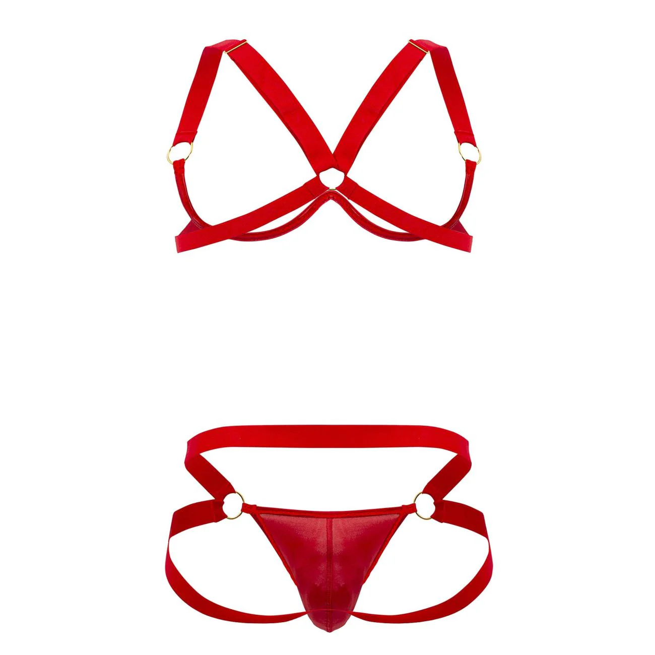 CandyMan 99731 Harness-Bra Two Piece Set Color Red - Image 7