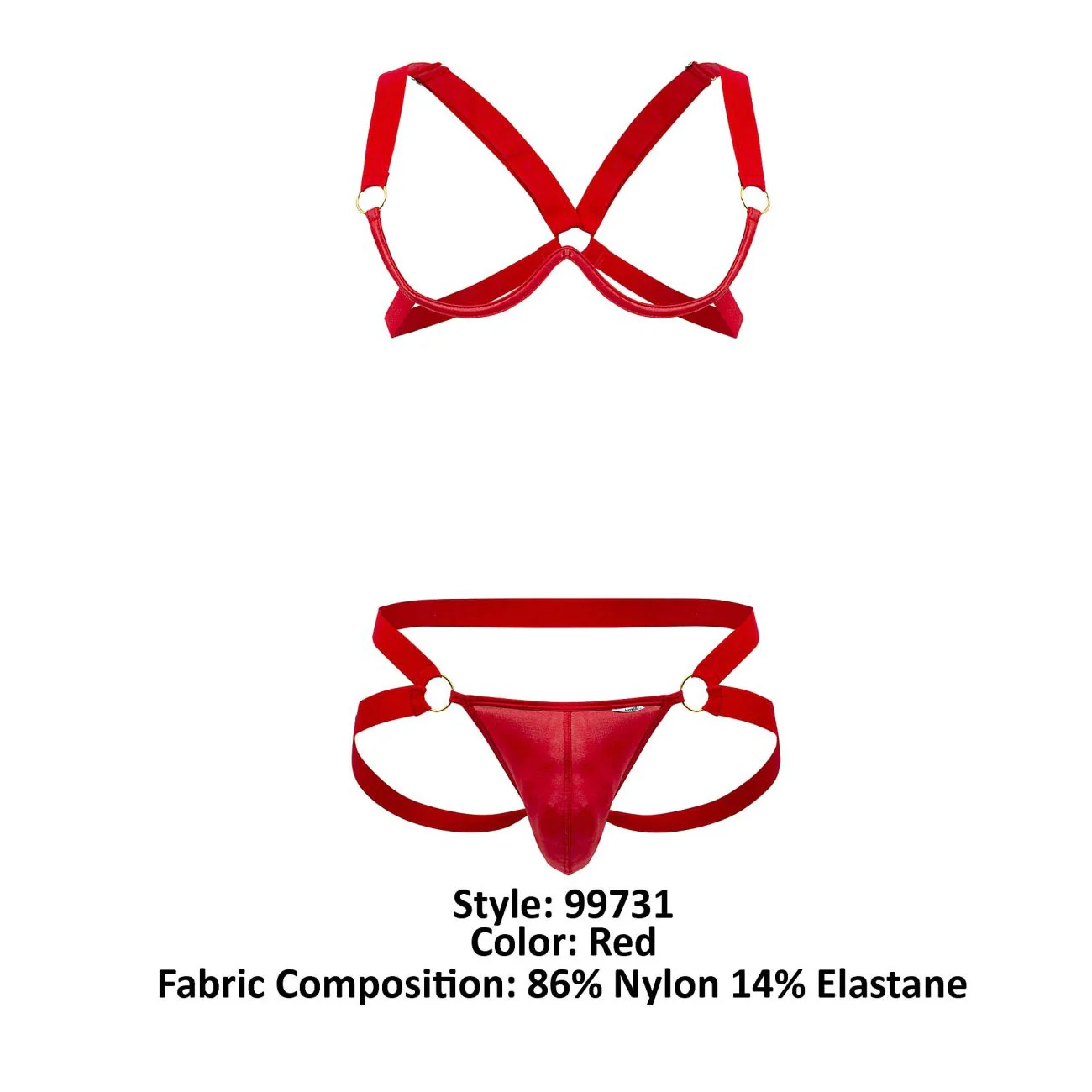 CandyMan 99731 Harness-Bra Two Piece Set Color Red - Image 8