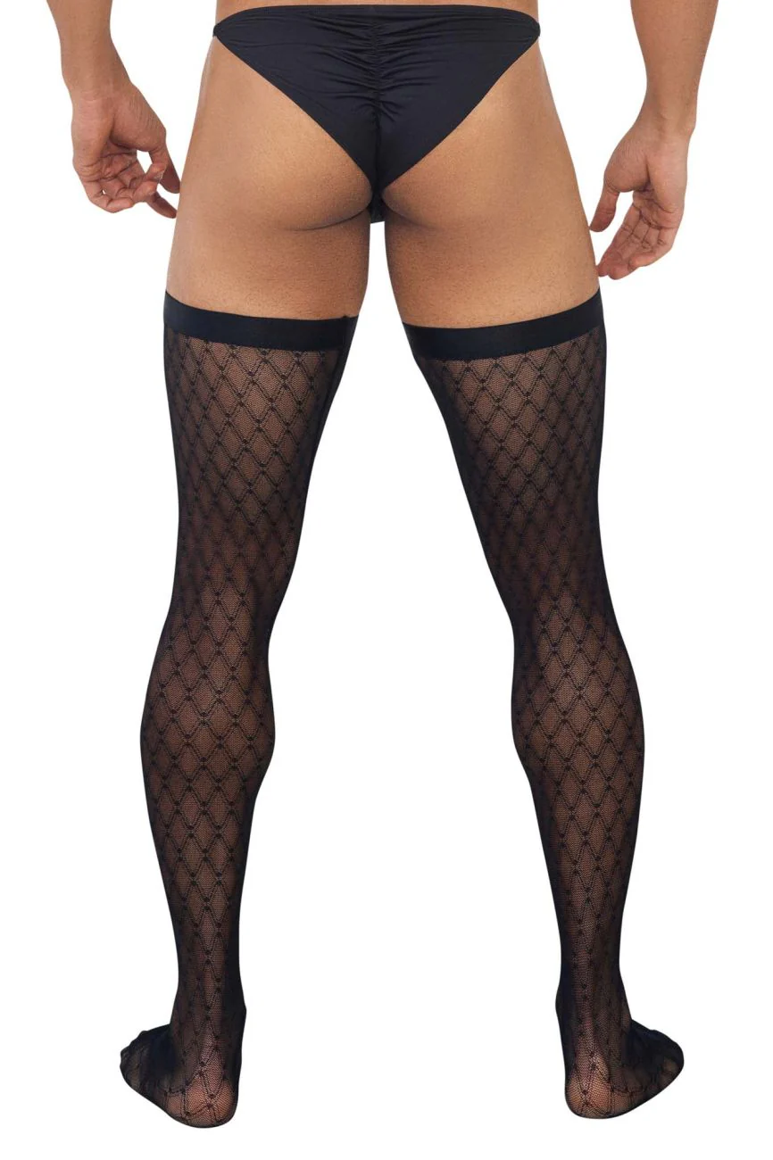 CandyMan 99735 Mesh Thigh Highs Color Black - Image 3