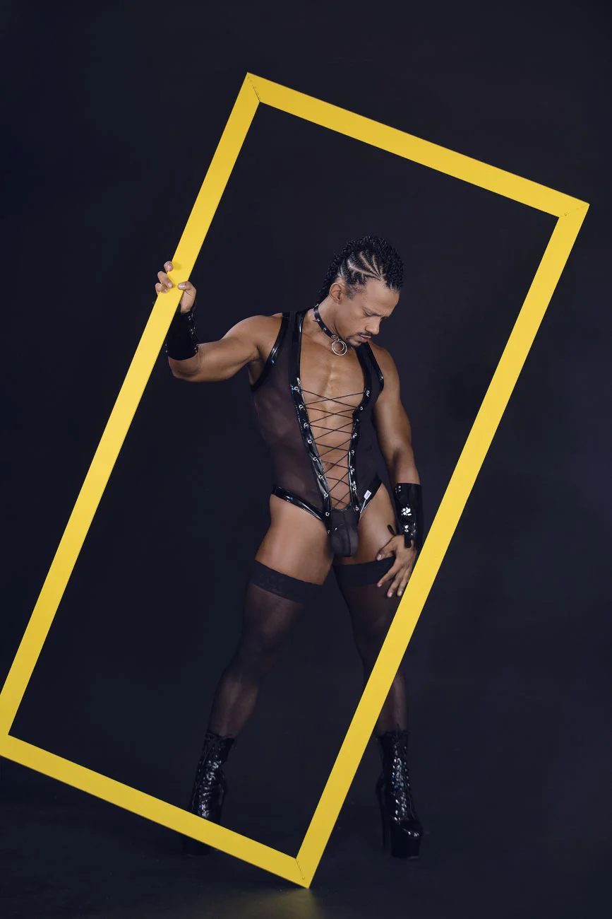 CandyMan 99774 Gladiator Bodysuit Color Black - Image 10