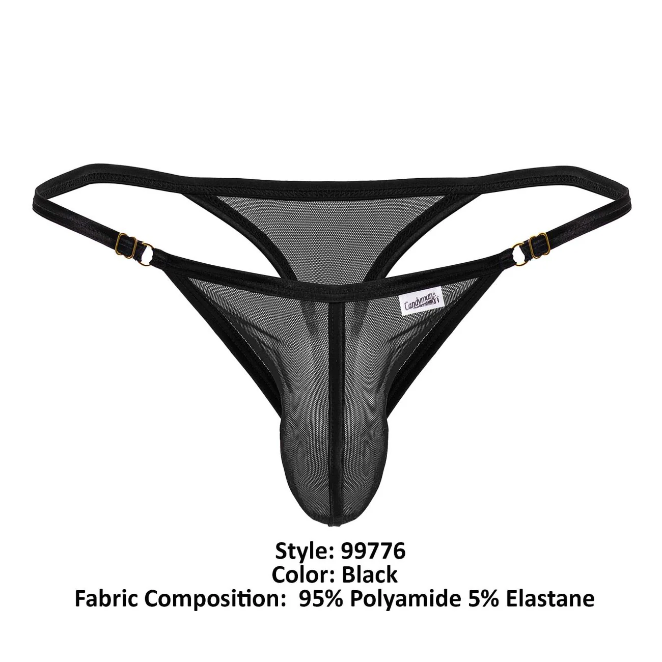 CandyMan 99776 Mesh Thongs Color Black - Image 8