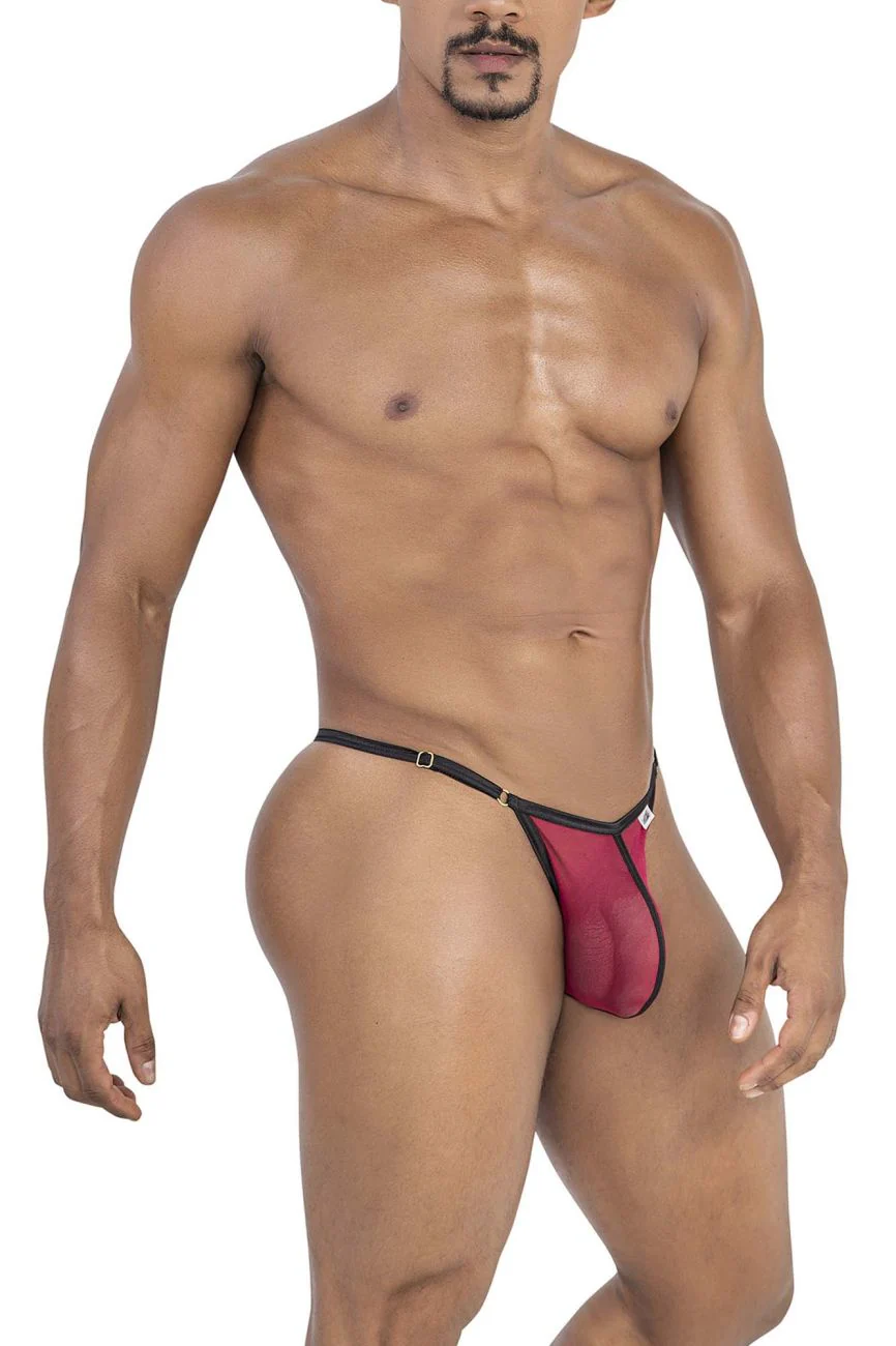 CandyMan 99776 Mesh Thongs Color Burgundy - Image 4