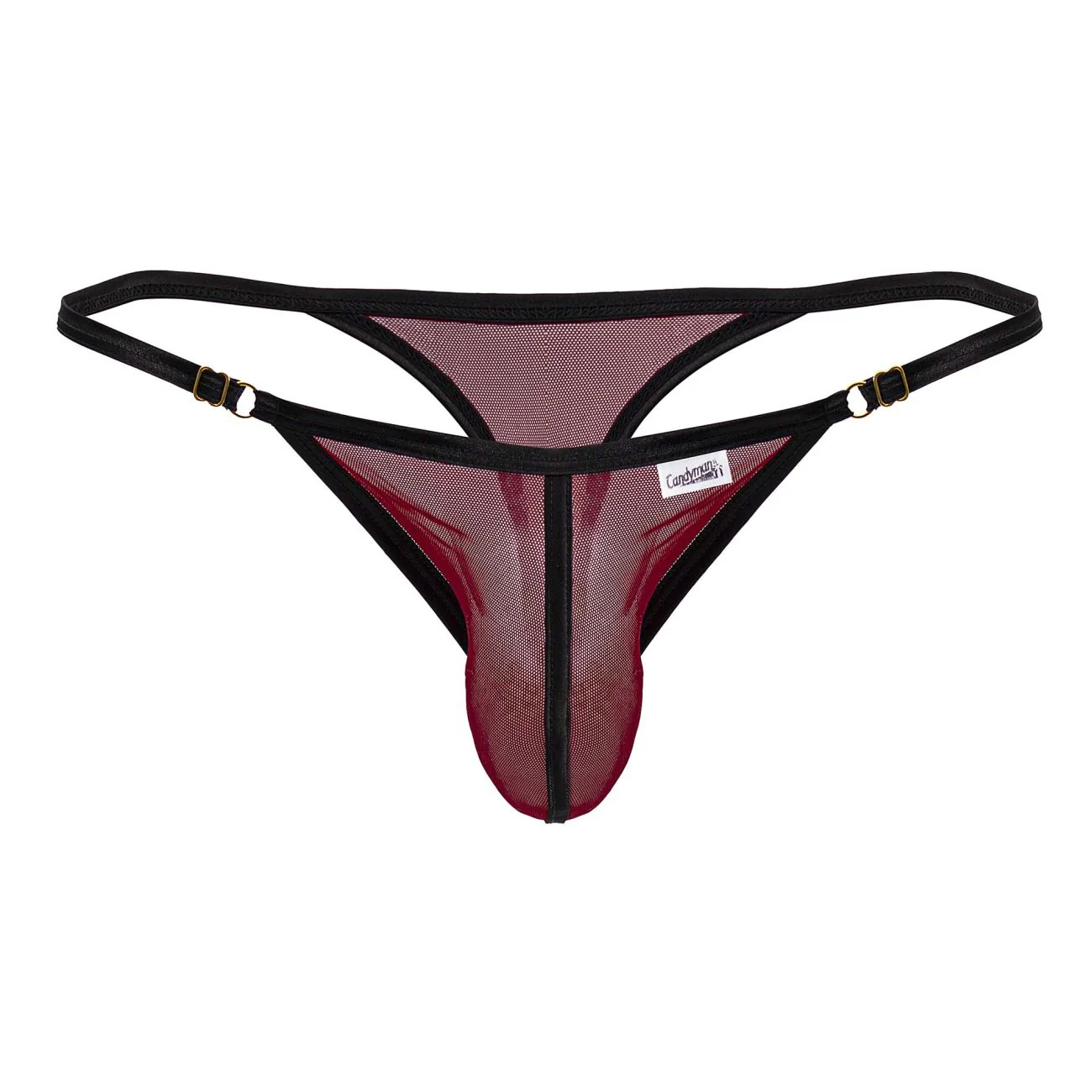 CandyMan 99776 Mesh Thongs Color Burgundy - Image 5