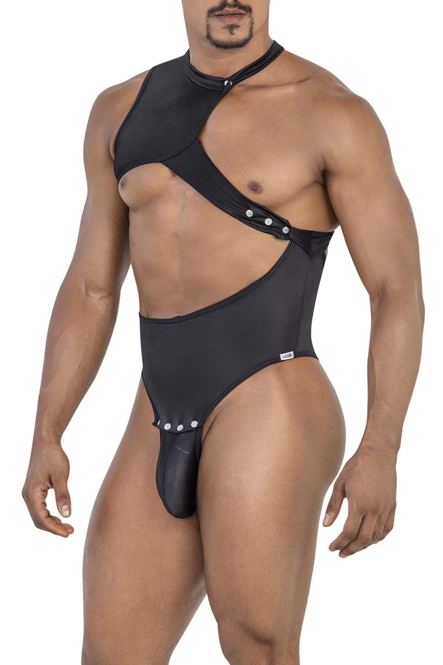 CandyMan 99783 One Shoulder Bodysuit Color Black - Image 4