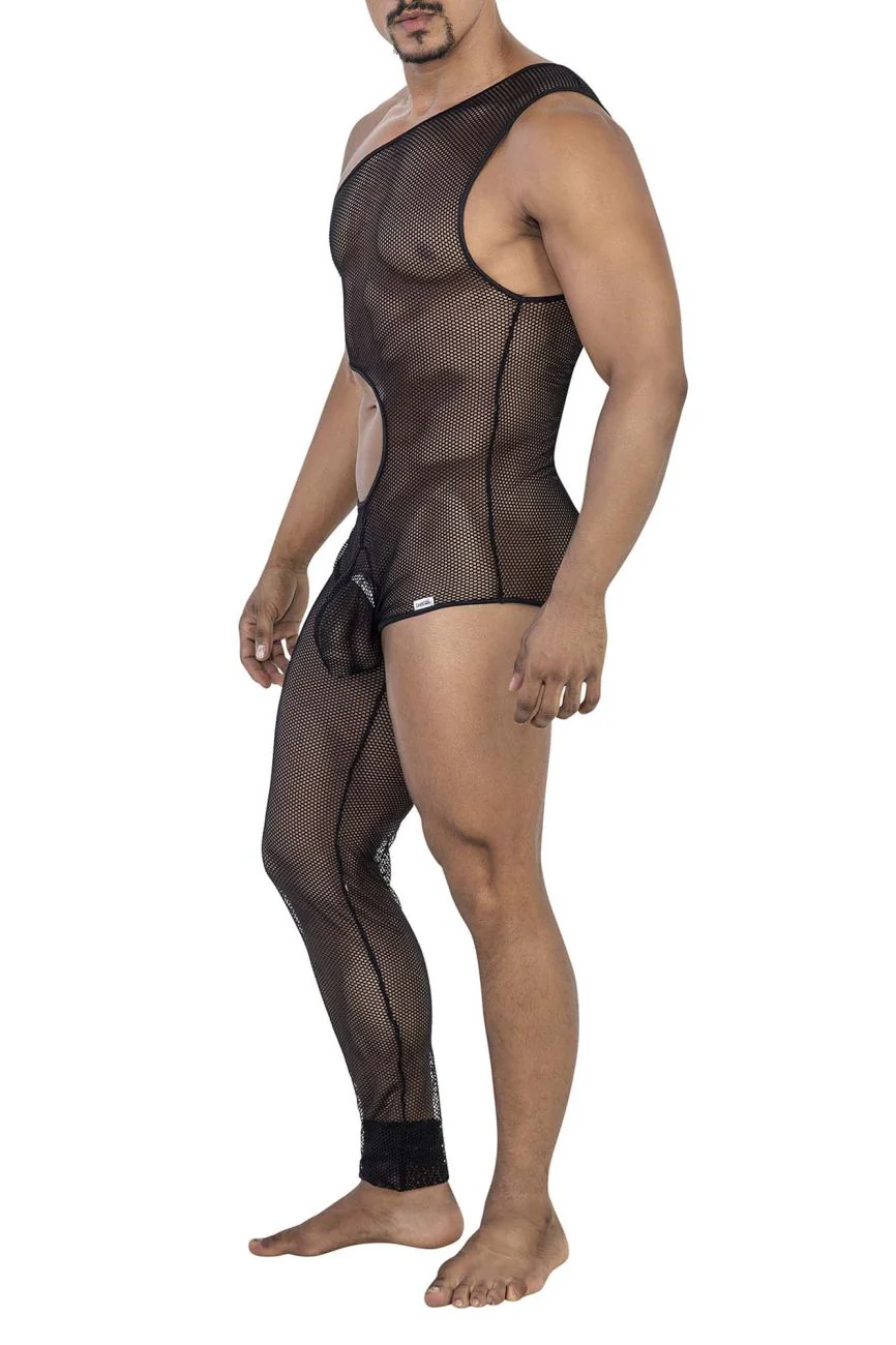 CandyMan 99787 One Shoulder One Leg Bodysuit Color Black - Image 4