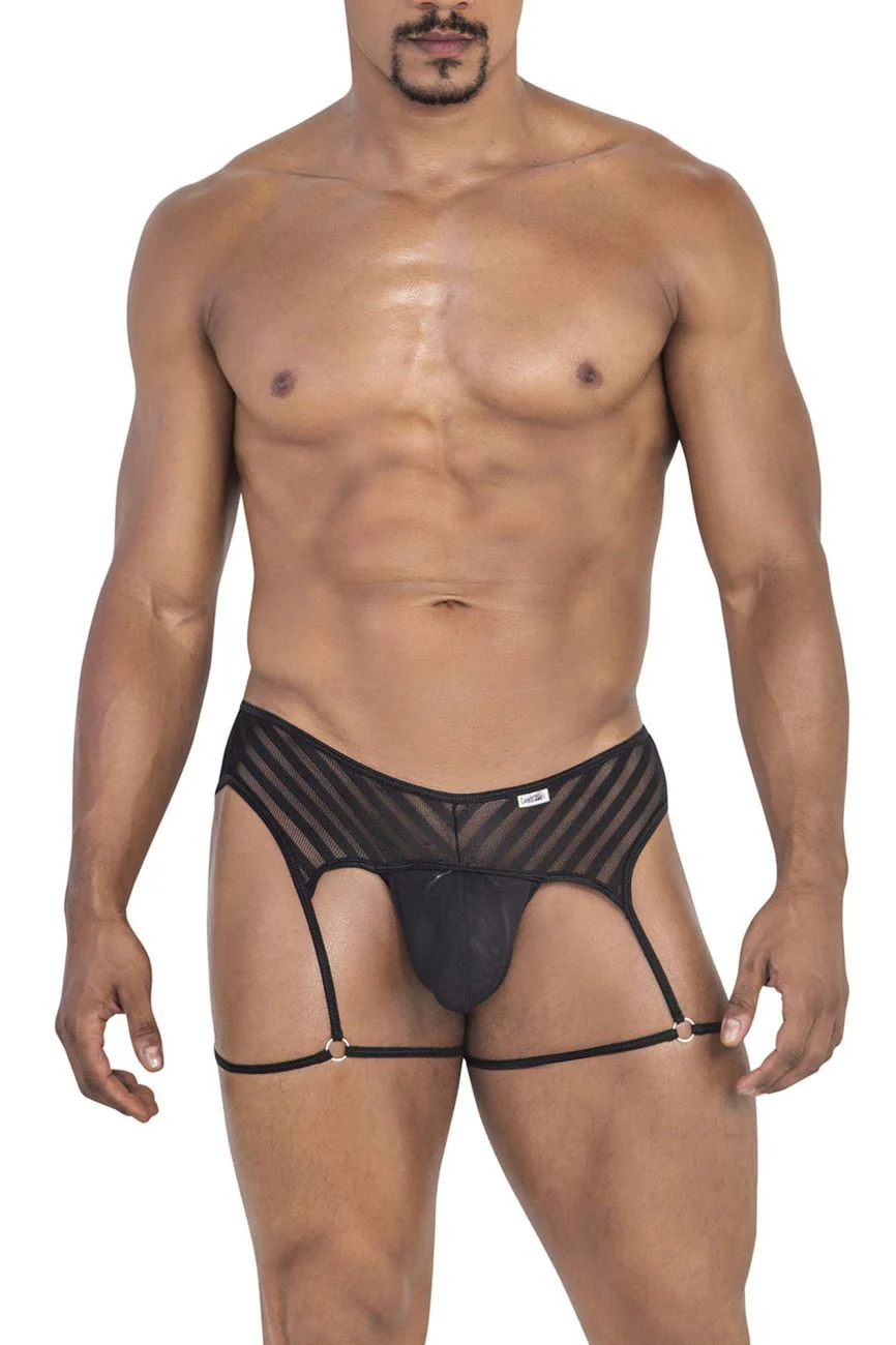 CandyMan 99792 Mesh Garter Thongs Color Black - Image 2