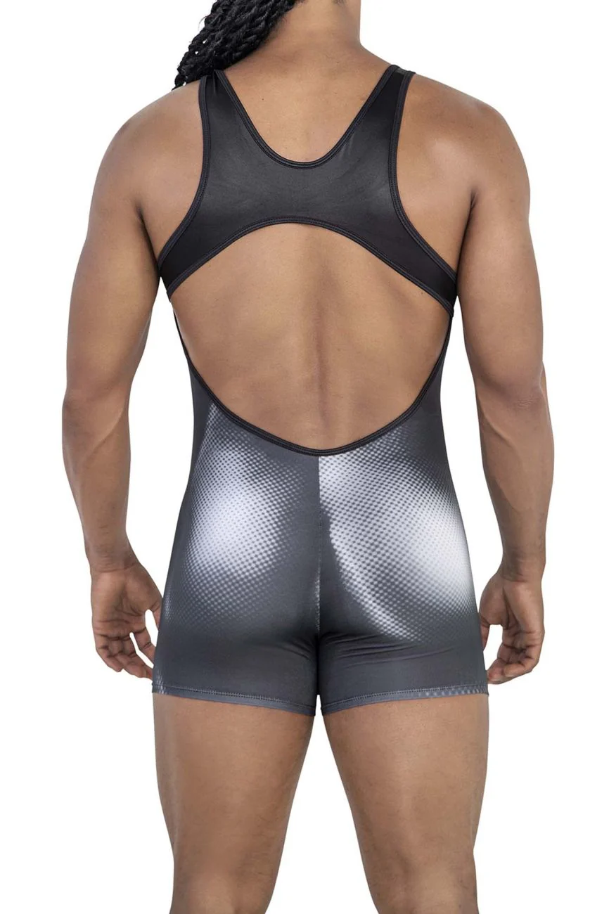 CandyMan 99796 Muscle Onesie Bodysuit Color Black-White - Image 3