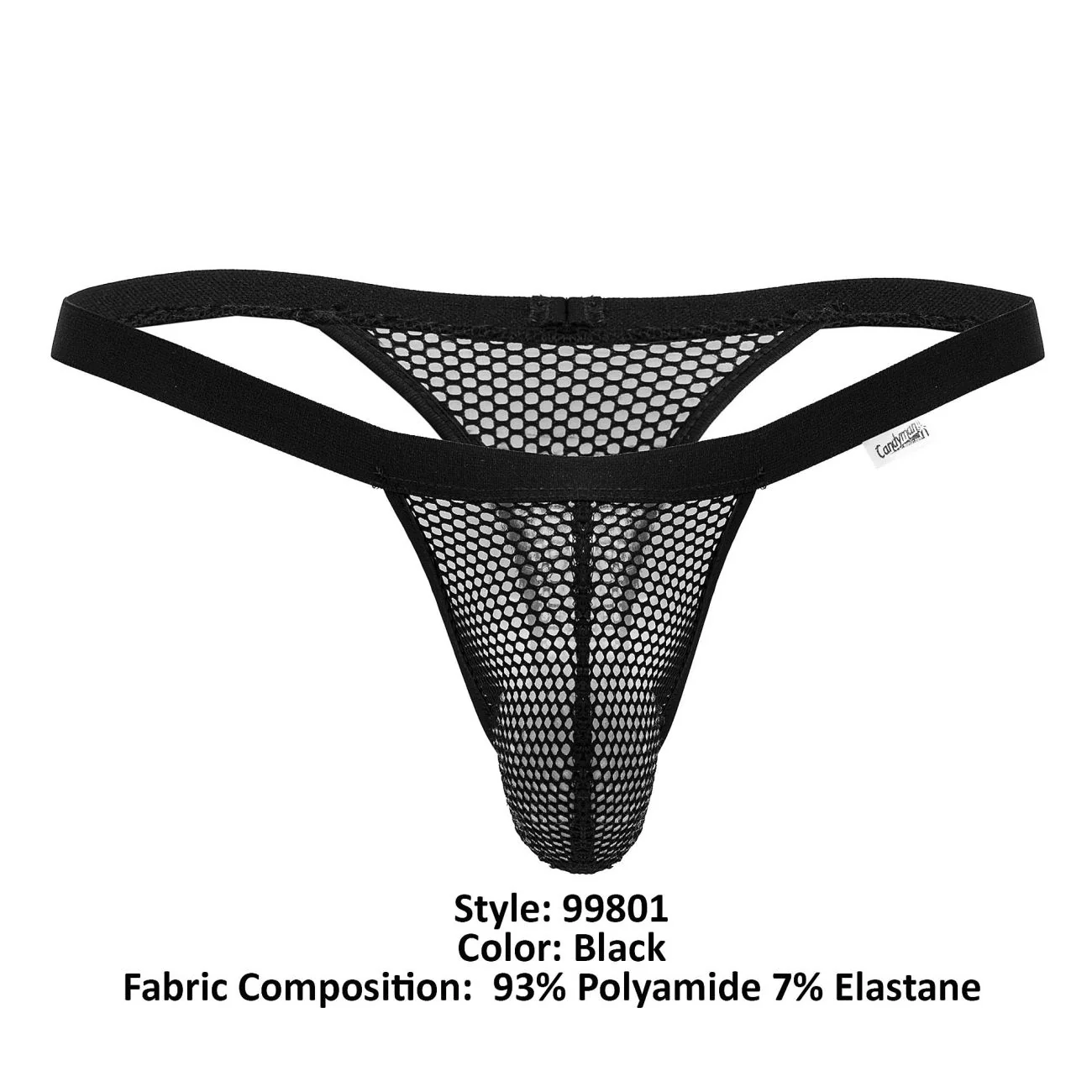 CandyMan 99801 Mesh Thongs Color Black - Image 8