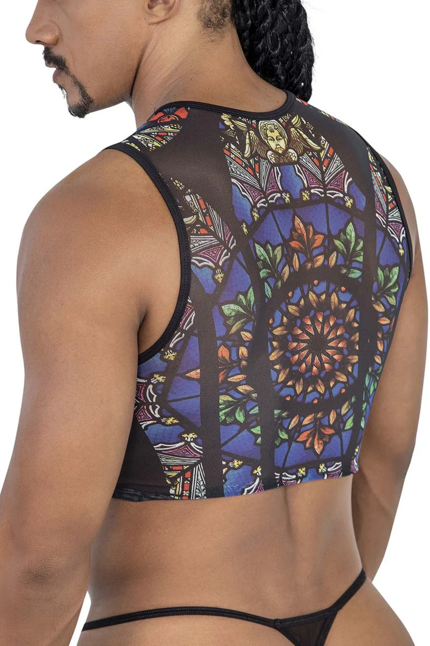 CandyMan 99805 Stained Glass Tank Top Color Black-Print - Image 6