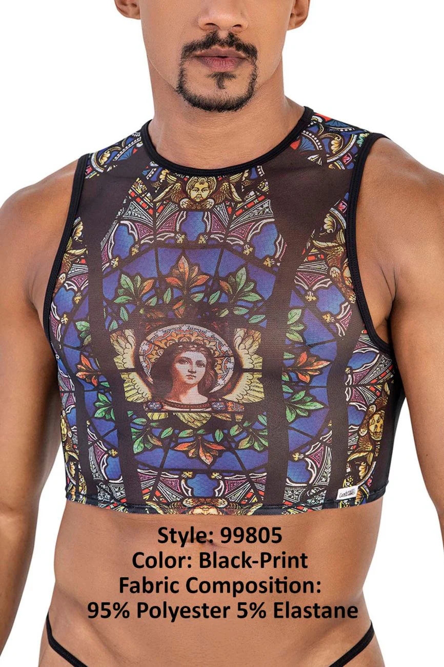 CandyMan 99805 Stained Glass Tank Top Color Black-Print - Image 8