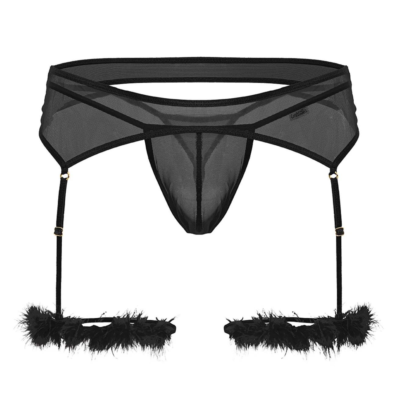 CandyMan 99806 Mesh Garter Outfit Color Black - Image 5