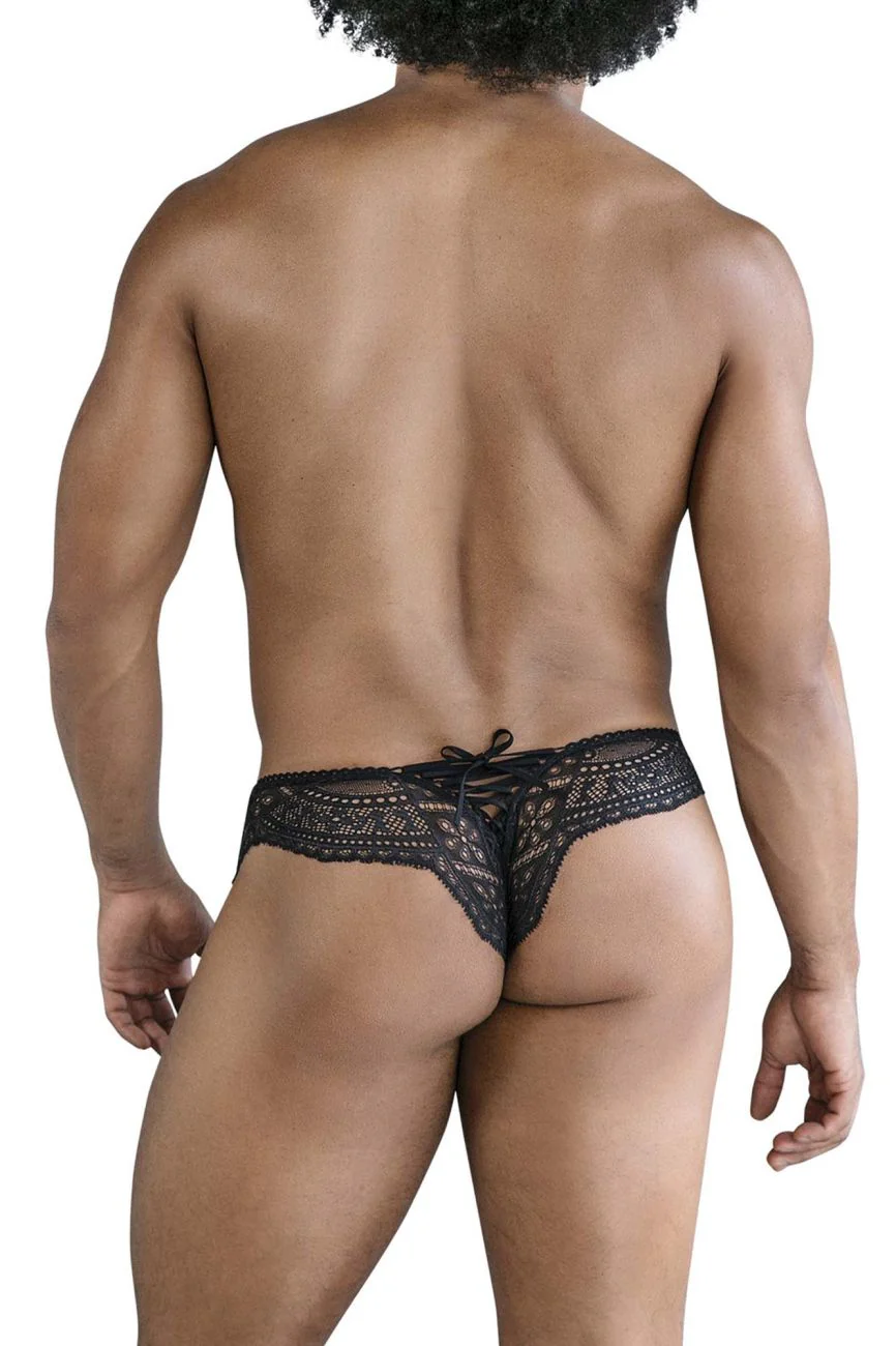 CandyMan 99828 Lace-Mesh Thongs Color Black - Image 3