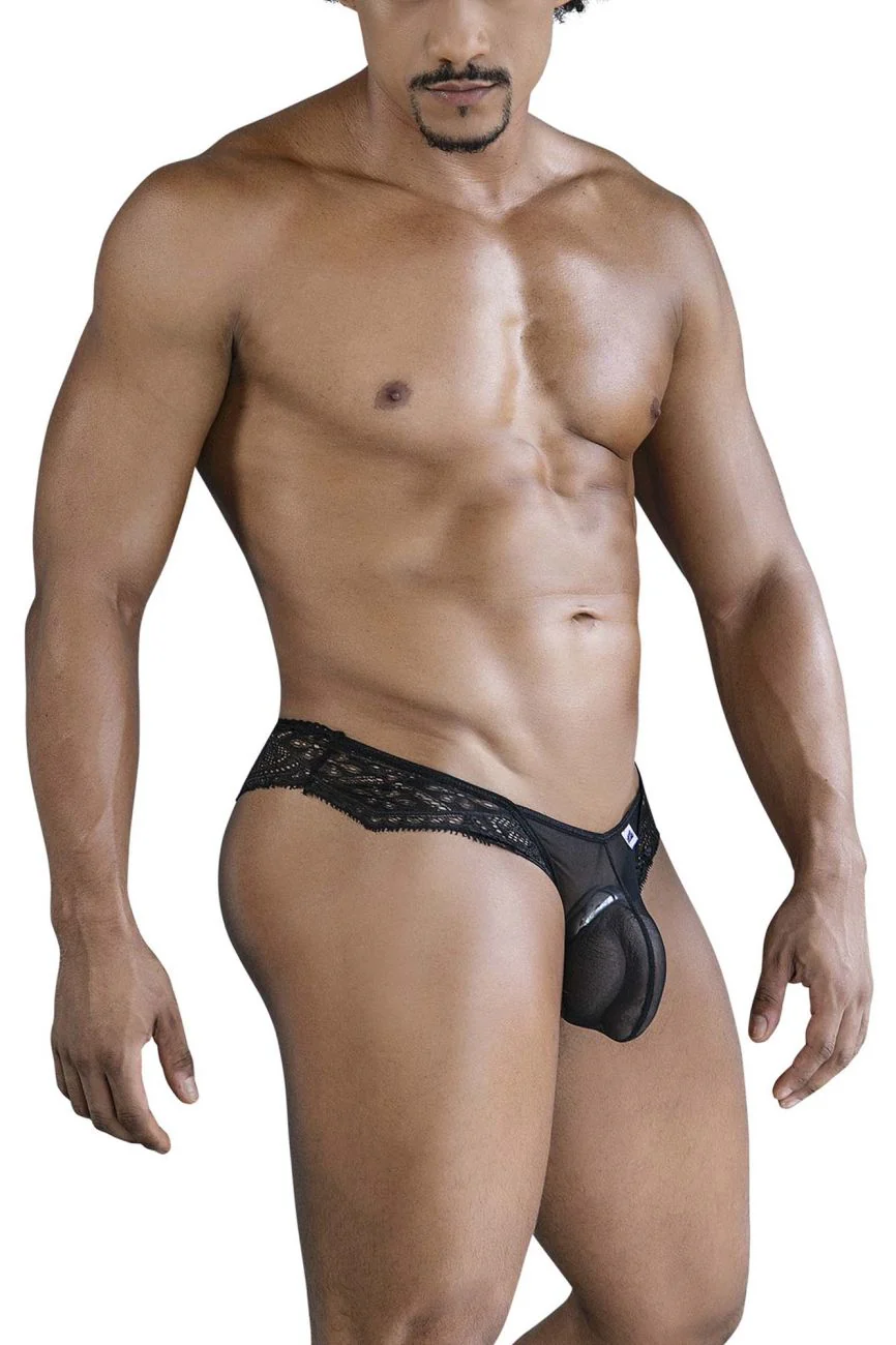 CandyMan 99828 Lace-Mesh Thongs Color Black - Image 4