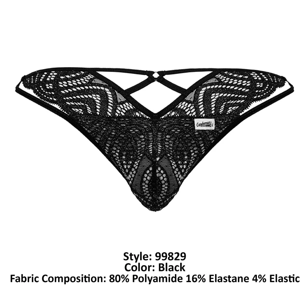 CandyMan 99829 Lace Thongs Color Black - Image 8