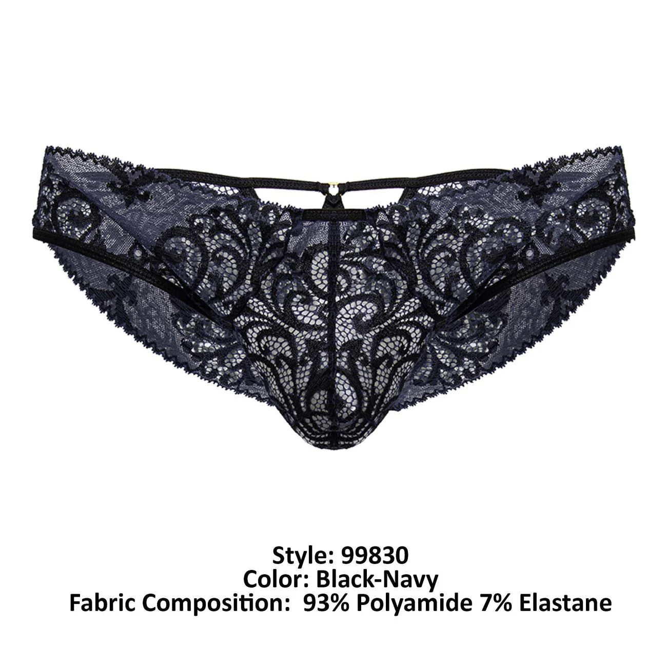 CandyMan 99830 Lace Briefs Color Black-Navy - Image 8