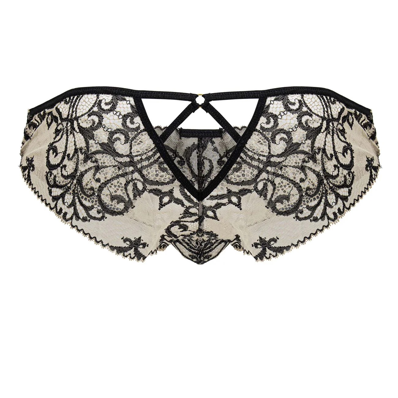 CandyMan 99830 Lace Briefs Color Nude-Black - Image 7