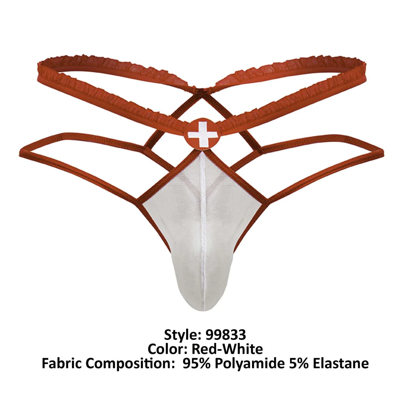 CandyMan 99833 Murse Thongs Color Red-White - Image 8