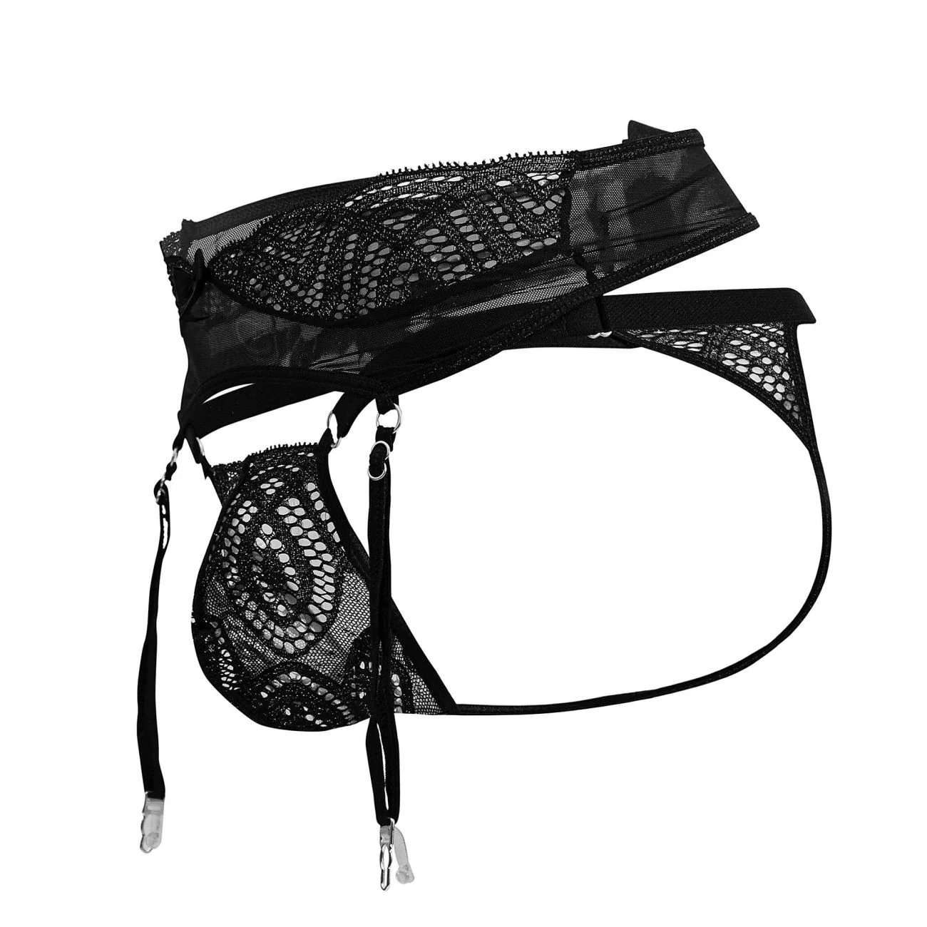 CandyMan 99837 Lace-Garter Outfit Color Black - Image 6