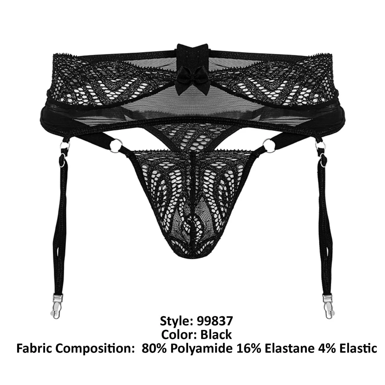 CandyMan 99837 Lace-Garter Outfit Color Black - Image 8