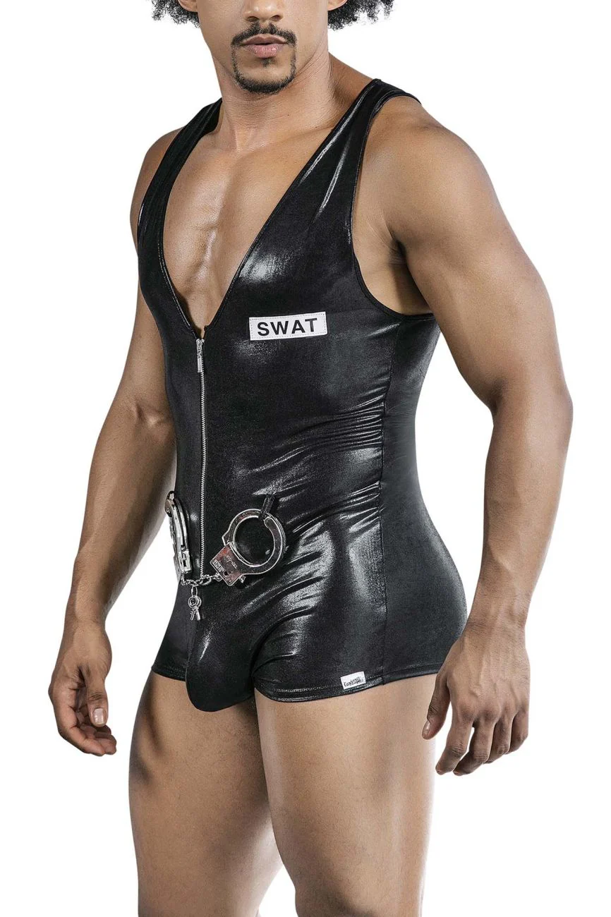 CandyMan 99844 Police Bodysuit Color Black - Image 4