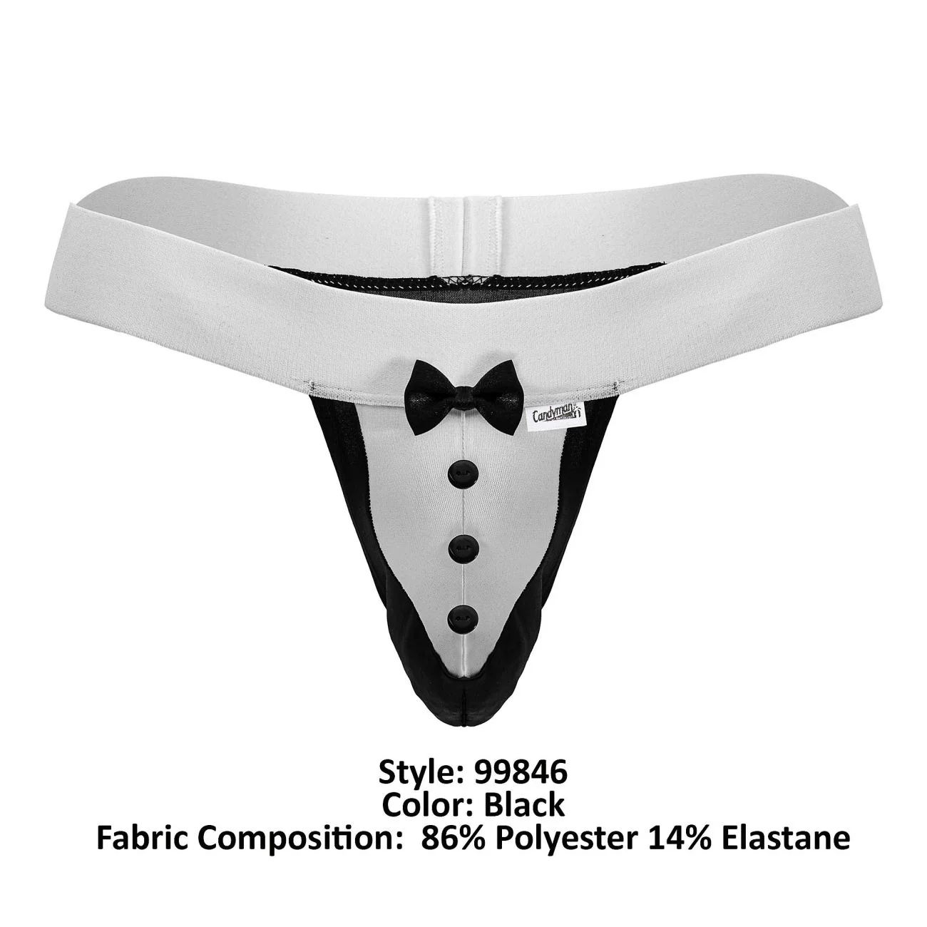 CandyMan 99846 Tuxedo Thongs Color Black - Image 8