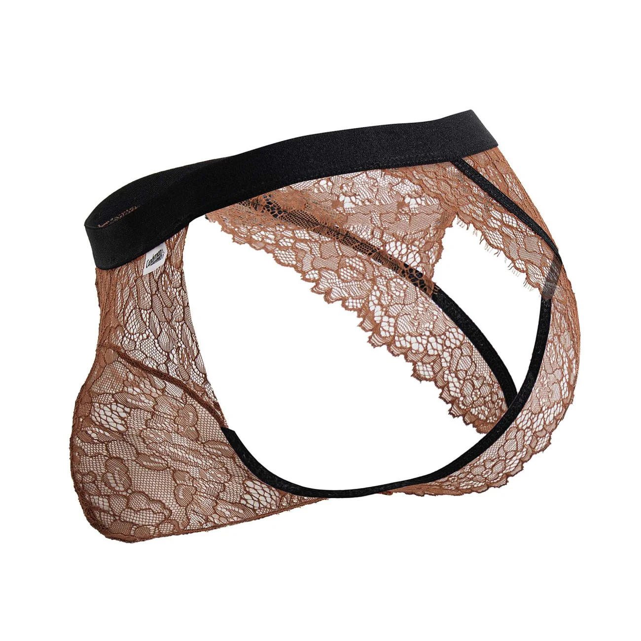 CandyMan 99853 Lace Jockstrap Color Black-Terracotta - Image 6