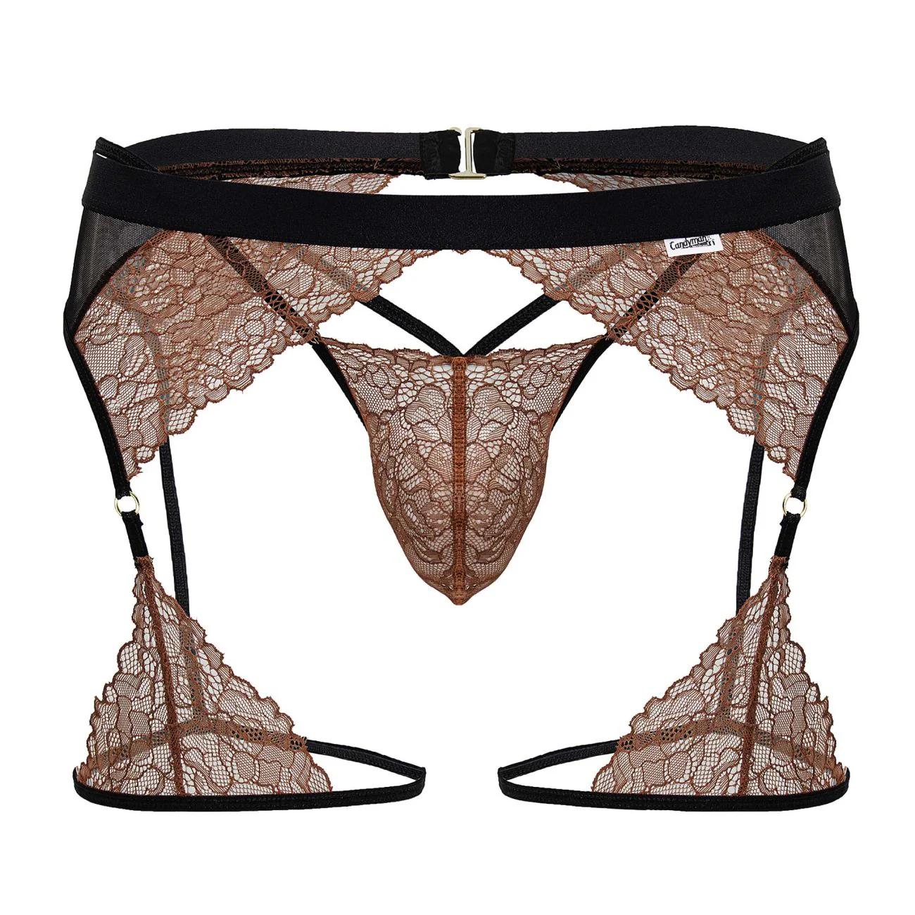 CandyMan 99854 Lace-Garter Outfit Color Black-Terracotta - Image 5