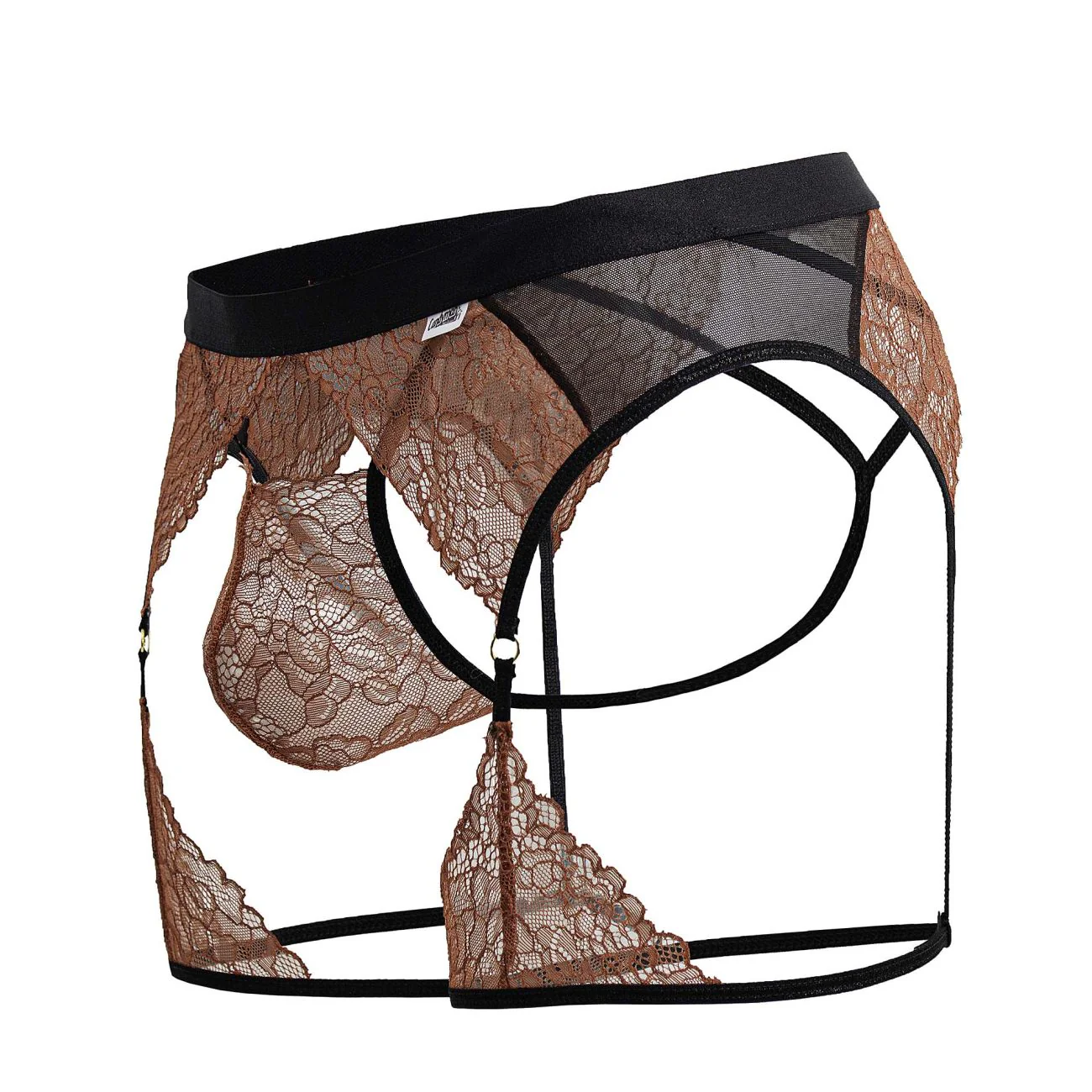 CandyMan 99854 Lace-Garter Outfit Color Black-Terracotta - Image 6