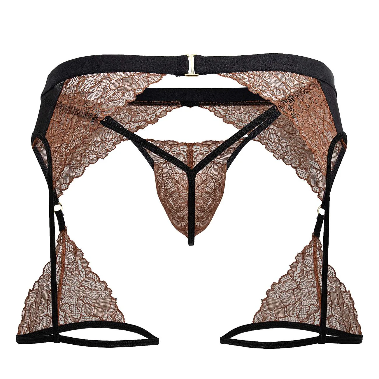 CandyMan 99854 Lace-Garter Outfit Color Black-Terracotta - Image 7
