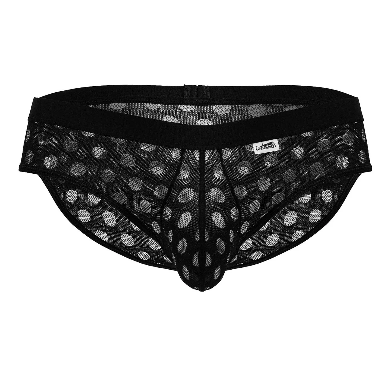 CandyMan 99855 Polka Mesh Briefs Color Black - Image 5