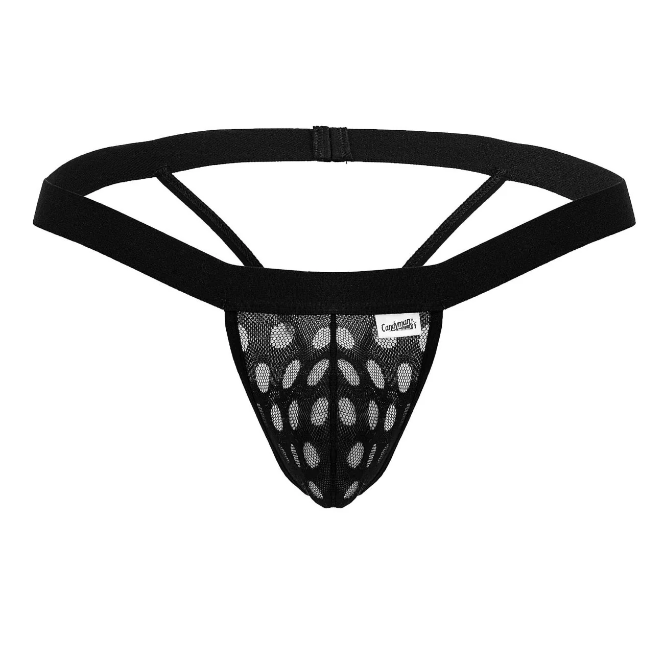 CandyMan 99856 Polka Mesh Thongs Color Black - Image 5
