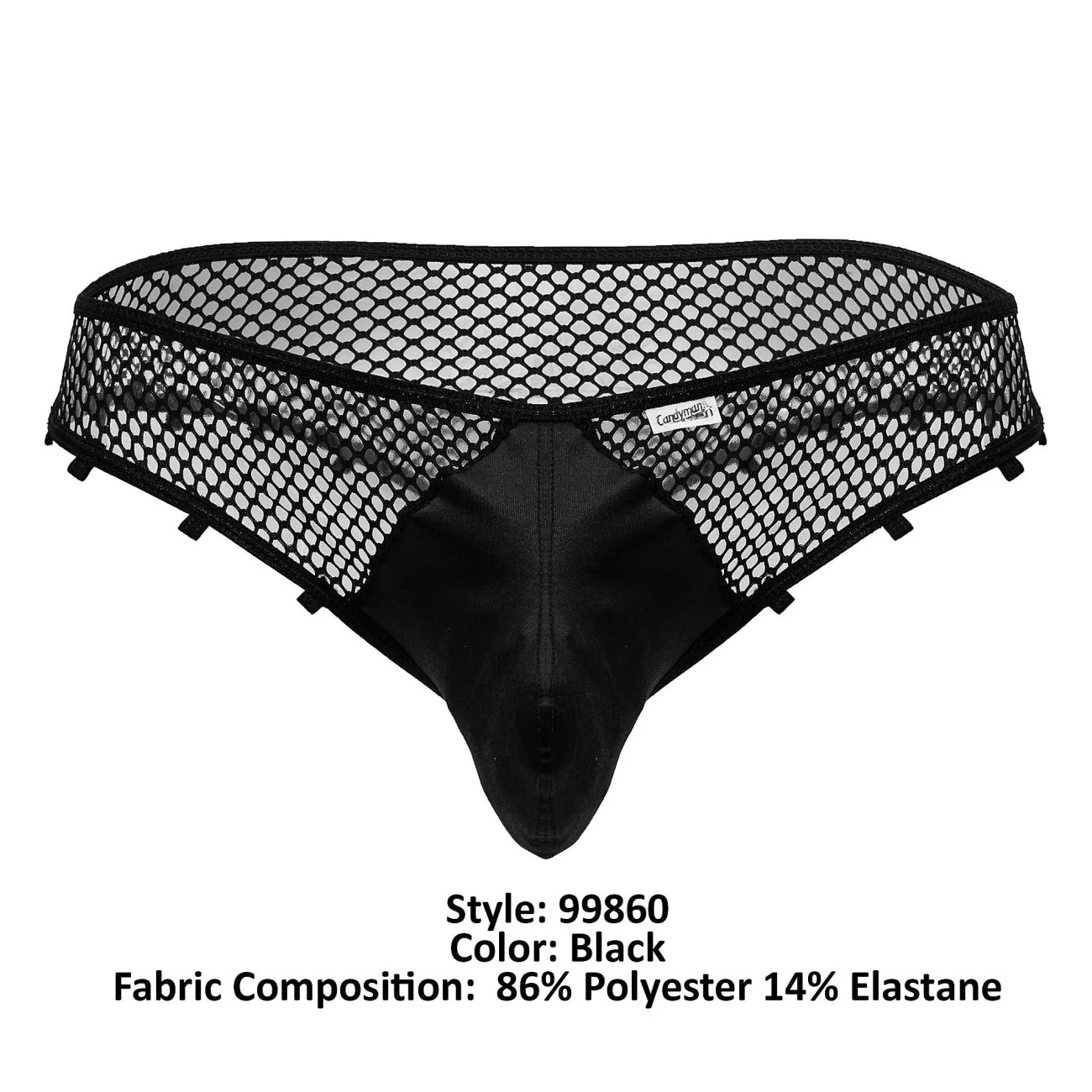 CandyMan 99860 Fishnet Thongs Color Black - Image 8