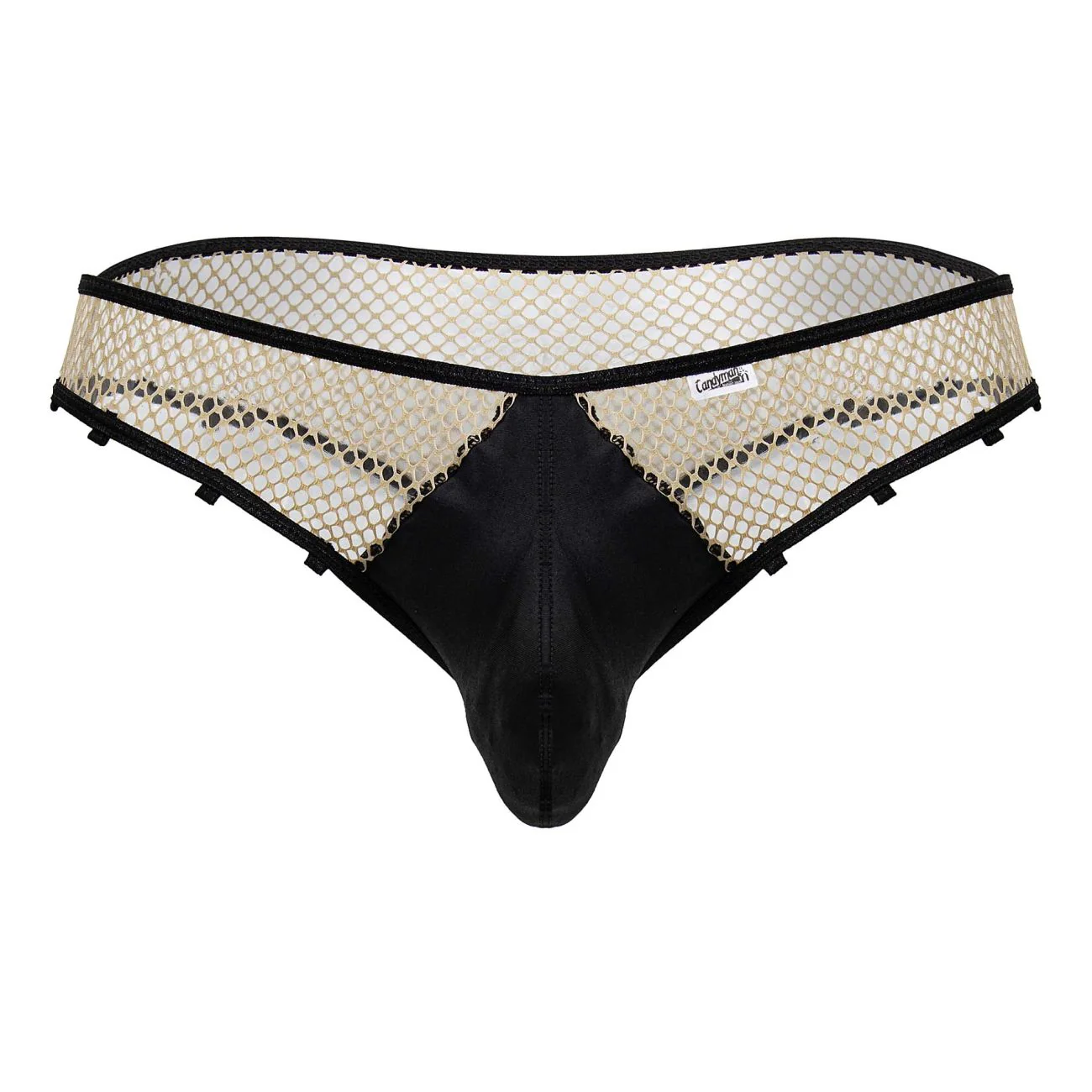 CandyMan 99860 Fishnet Thongs Color Nude-Black - Image 5