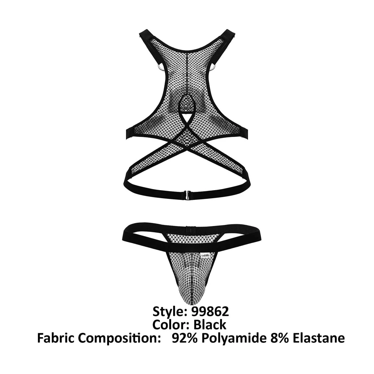 CandyMan 99862 Fishnet Outfit Color Black - Image 8