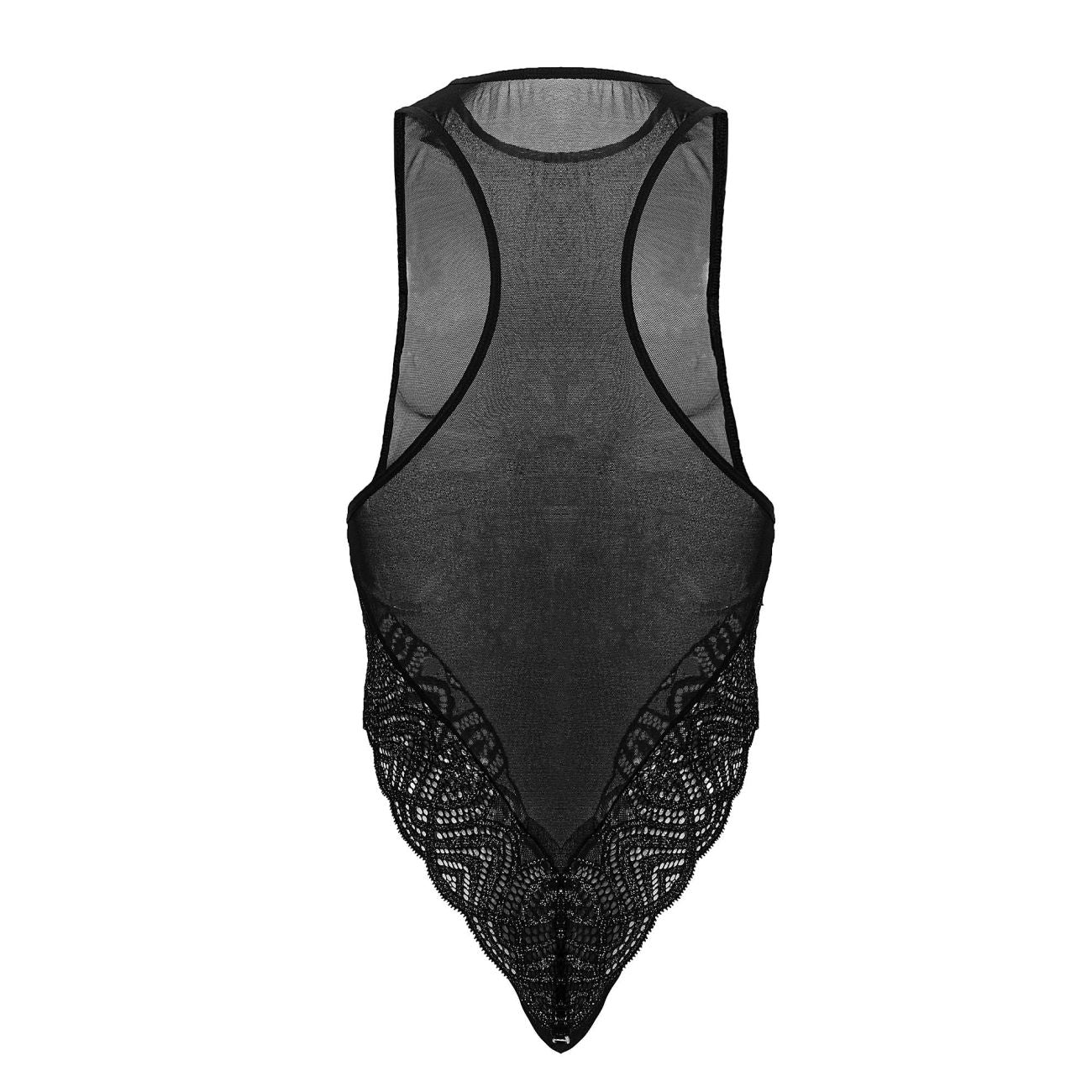 CandyMan 99864 Lace-Mesh Bodysuit Color Black - Image 7