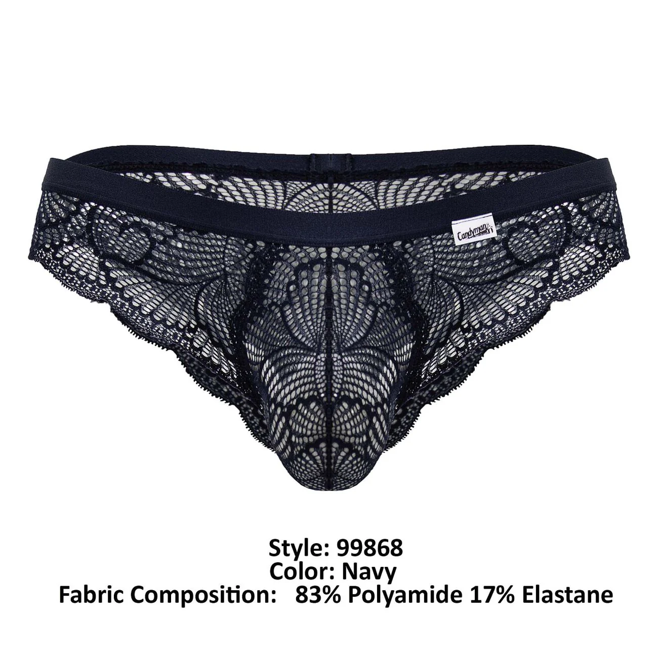 CandyMan 99868 Lace Briefs Color Navy - Image 8