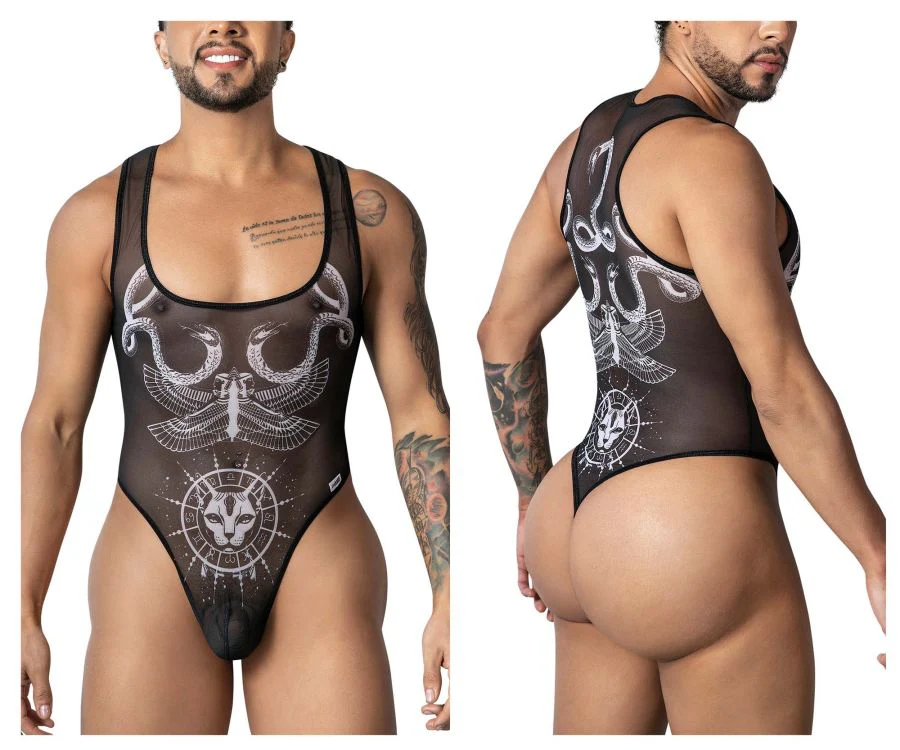 CandyMan 99869 Egyptian Bodysuit Color Black-White