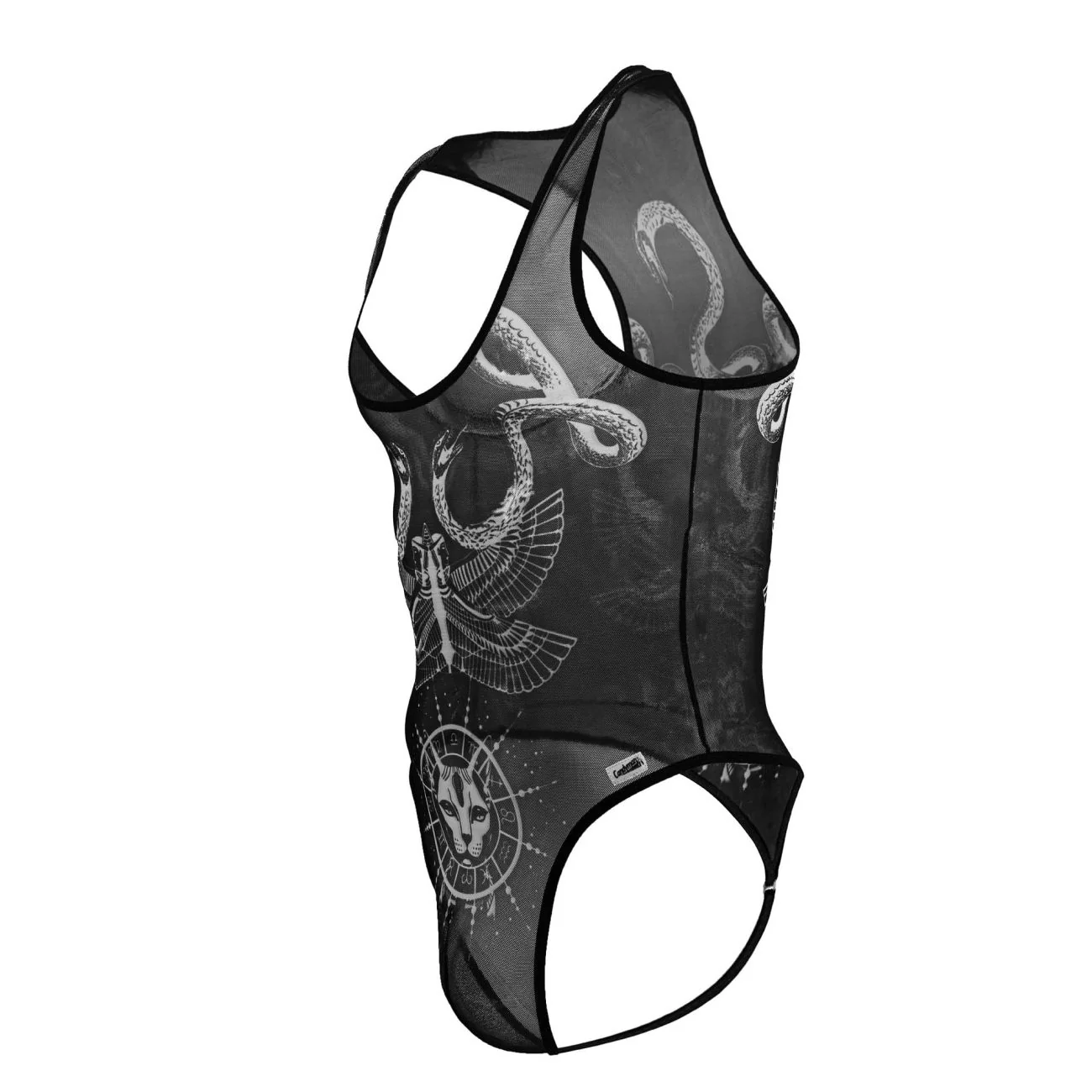 CandyMan 99869 Egyptian Bodysuit Color Black-White - Image 6