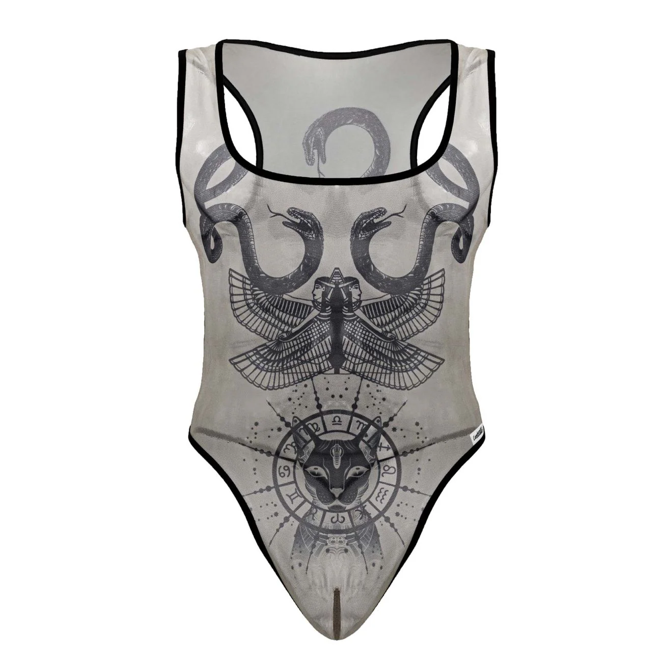 CandyMan 99869 Egyptian Bodysuit Color Nude-Black - Image 5