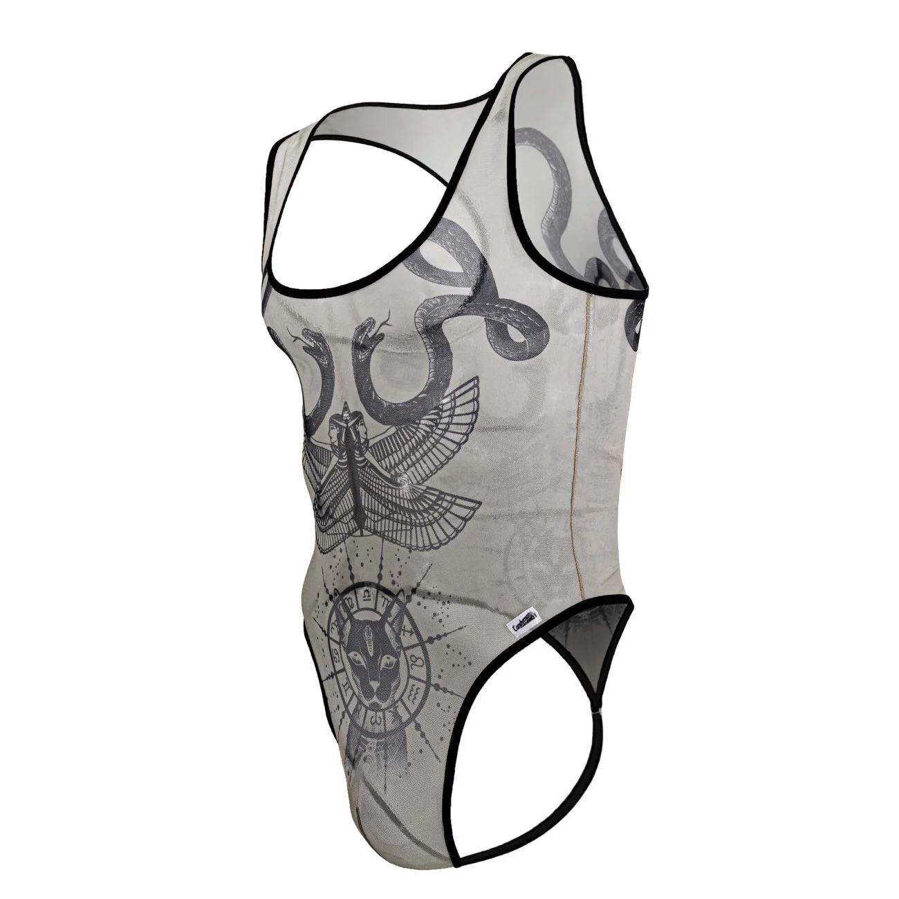 CandyMan 99869 Egyptian Bodysuit Color Nude-Black - Image 6