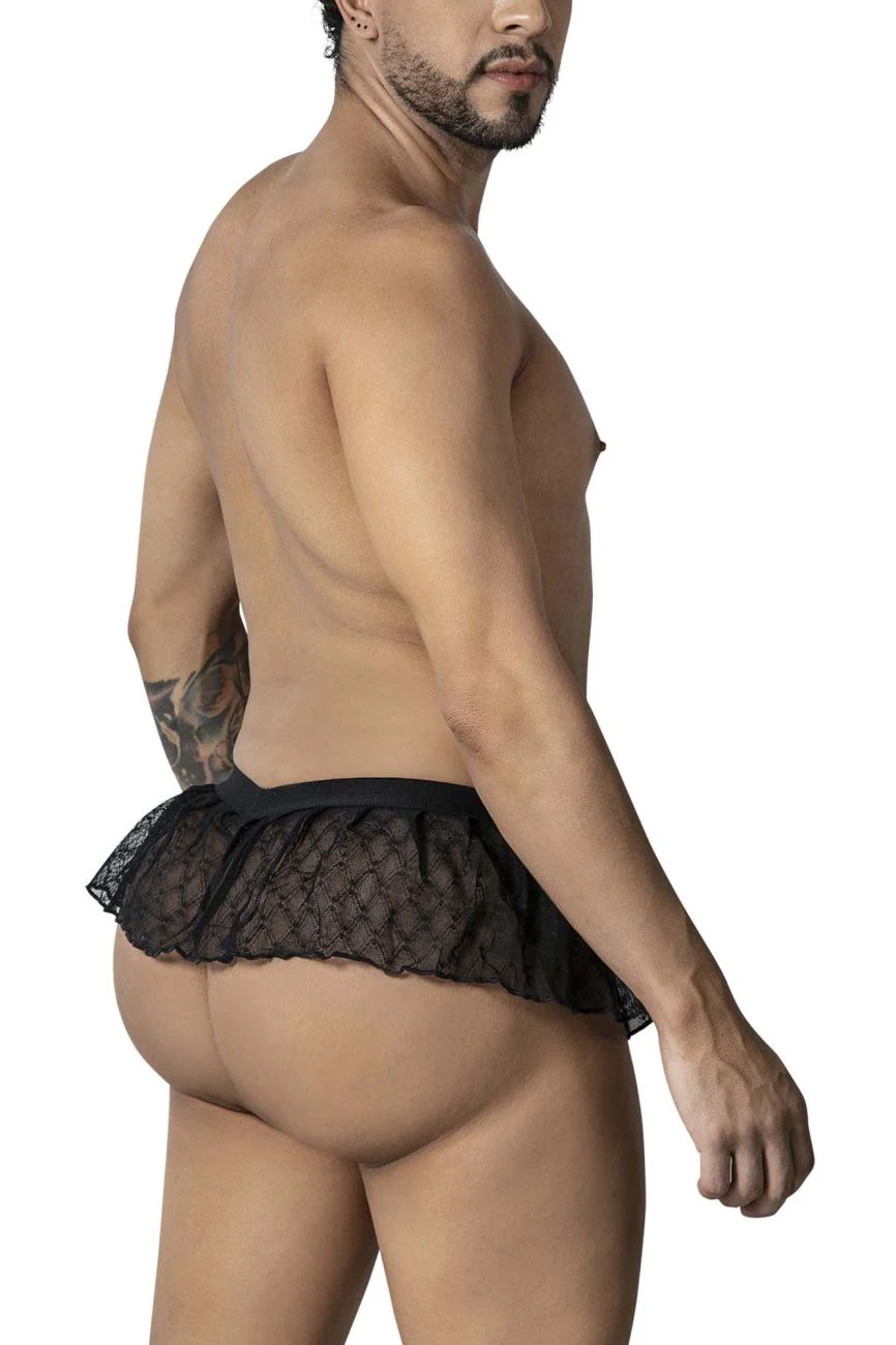 CandyMan 99901 Men's Underwear Geometric Mesh Thongs Color Black - Image 3