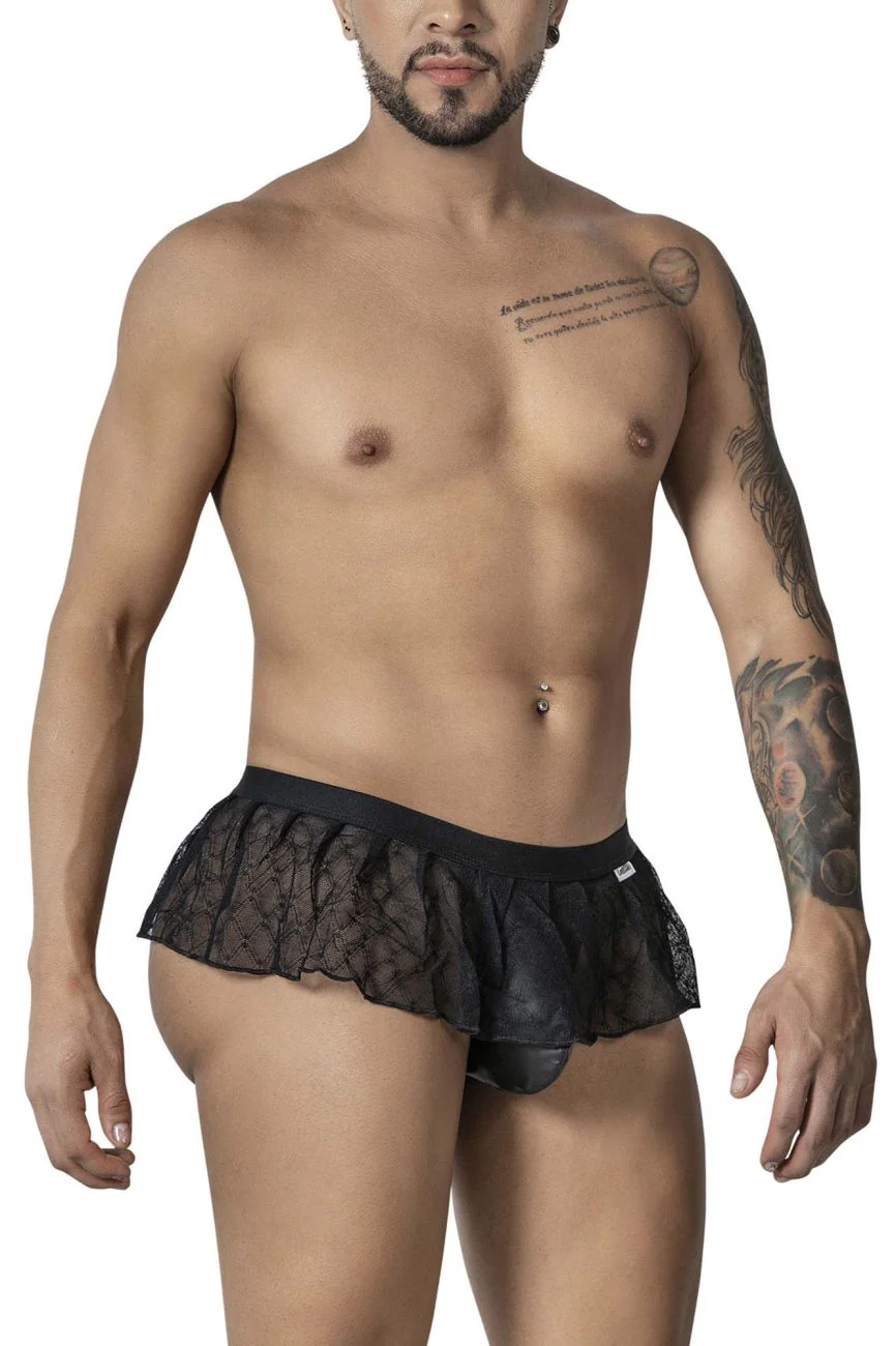 CandyMan 99901 Men's Underwear Geometric Mesh Thongs Color Black - Image 4
