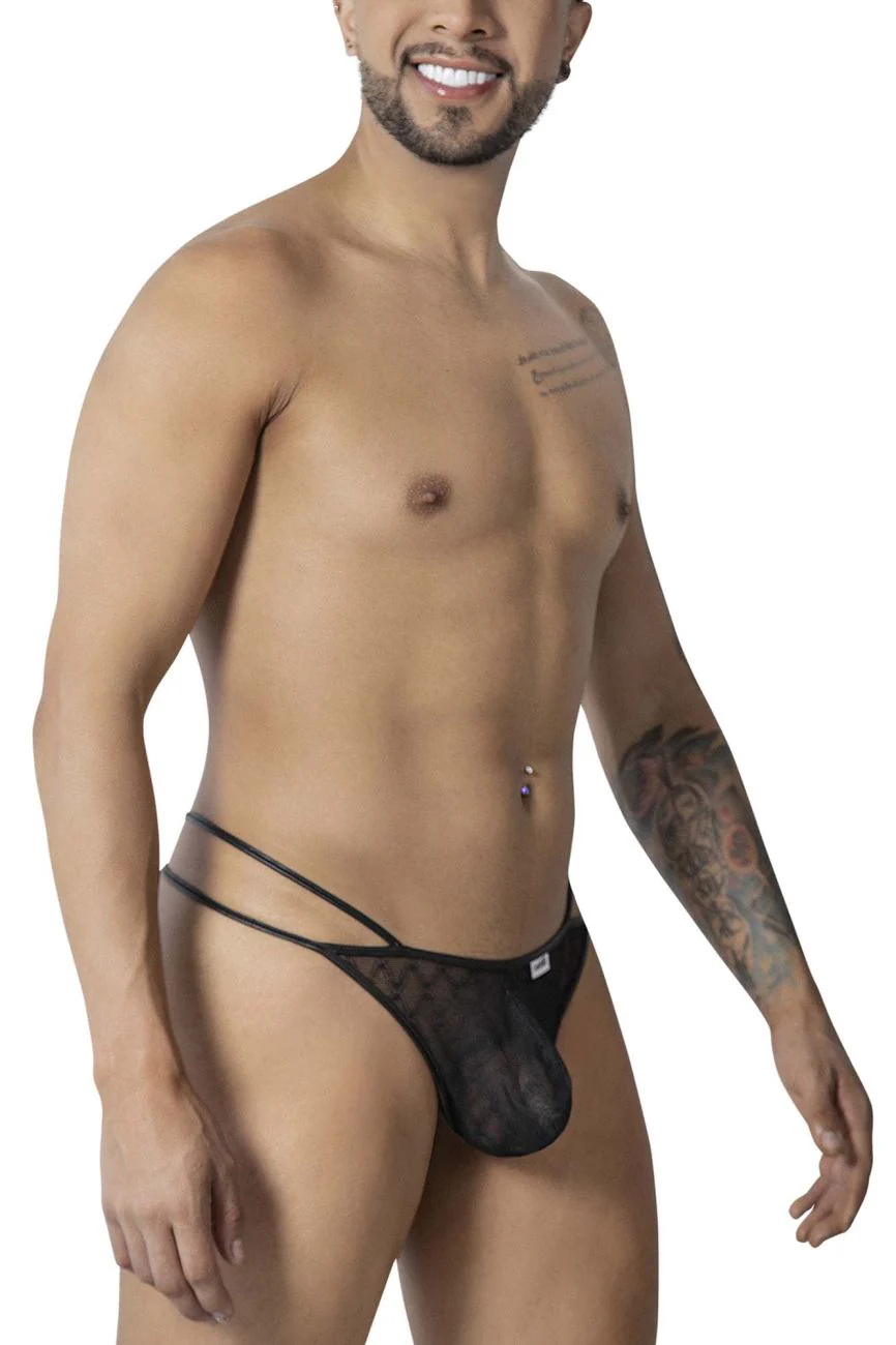 CandyMan 99903 Geometric Mesh Thongs Color Black - Image 4