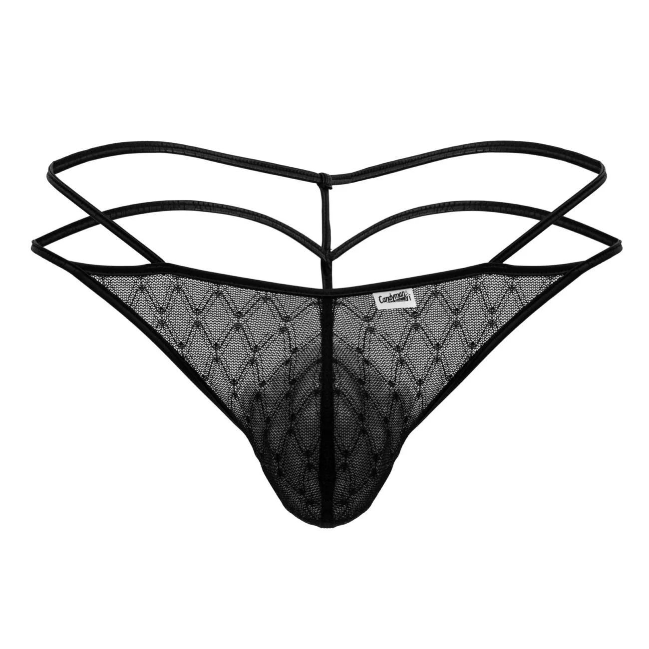 CandyMan 99903 Geometric Mesh Thongs Color Black - Image 5