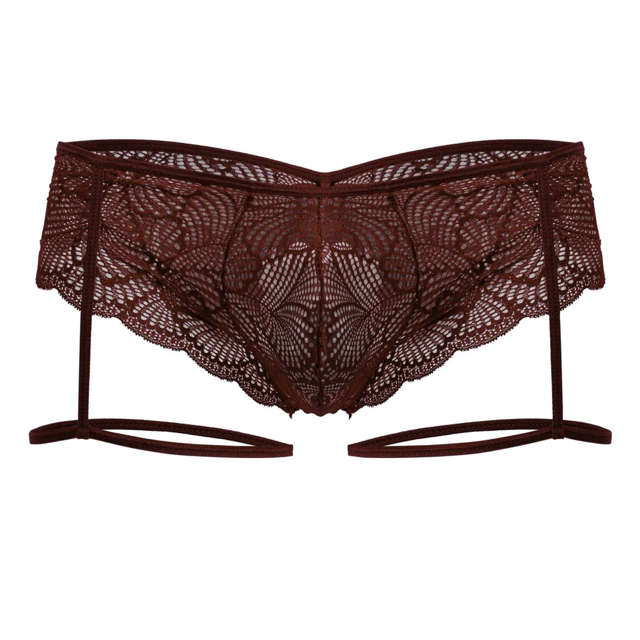 CandyMan 99905 Garter Lace Briefs Color Burgundy - Image 5