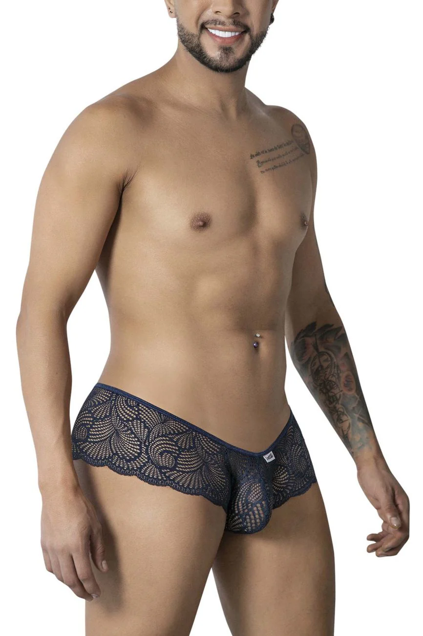 CandyMan 99907 Men's Underwear Lace Trunks Color Navy - Image 4