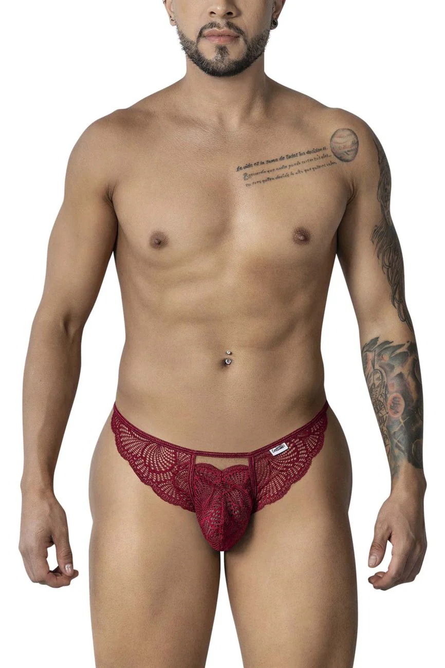 CandyMan 99910 Lace Thongs Color Burgundy - Image 2