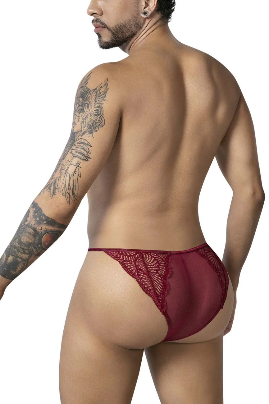 CandyMan 99914 Lace Briefs Color Burgundy - Image 3