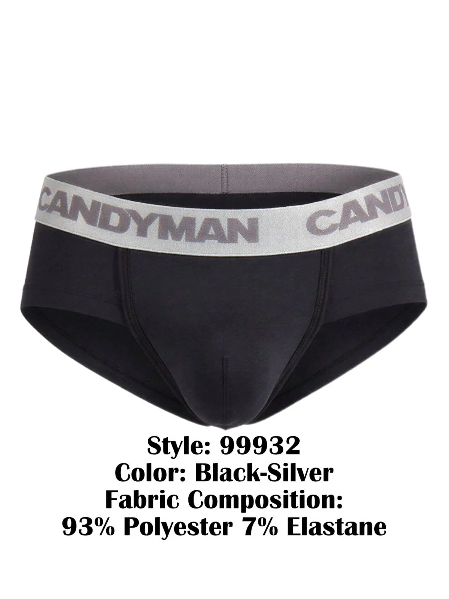CandyMan 99932 Briefs Color Black-Silver - Image 8